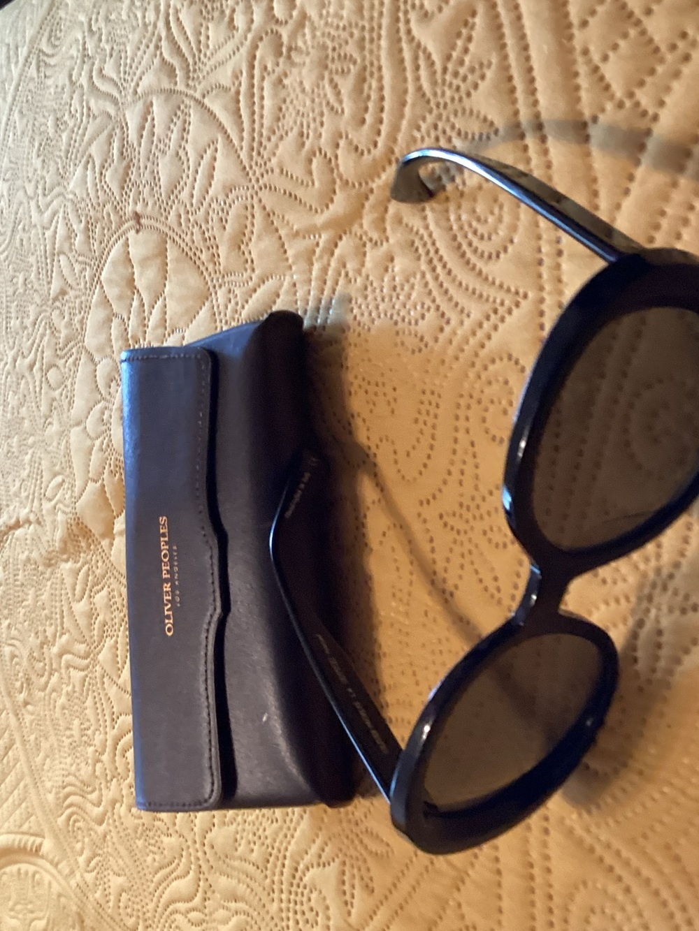 Oliver Peoples Navy Round Sunglasses with Case